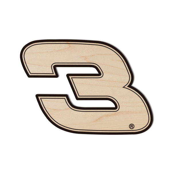 Stylized #3 Wooden Magnet | Crafted from Cherry and Maple Wood | Made in USA | Officially Licensed by Richard Childress Racing