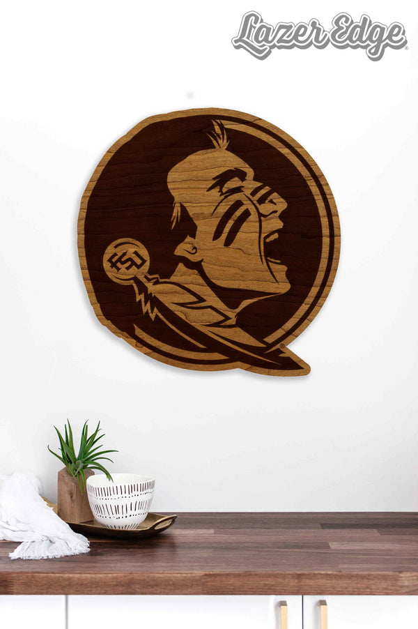 Florida State University Seminole Logo Wall Hanging - Crafted from Cherry or Maple Wood - Florida State Seminoles
