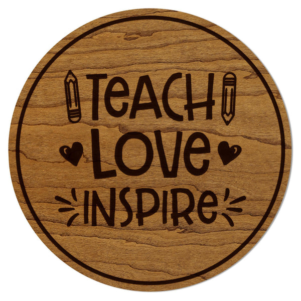 Teach Love Inspire Coaster – Crafted from Cherry or Maple Wood