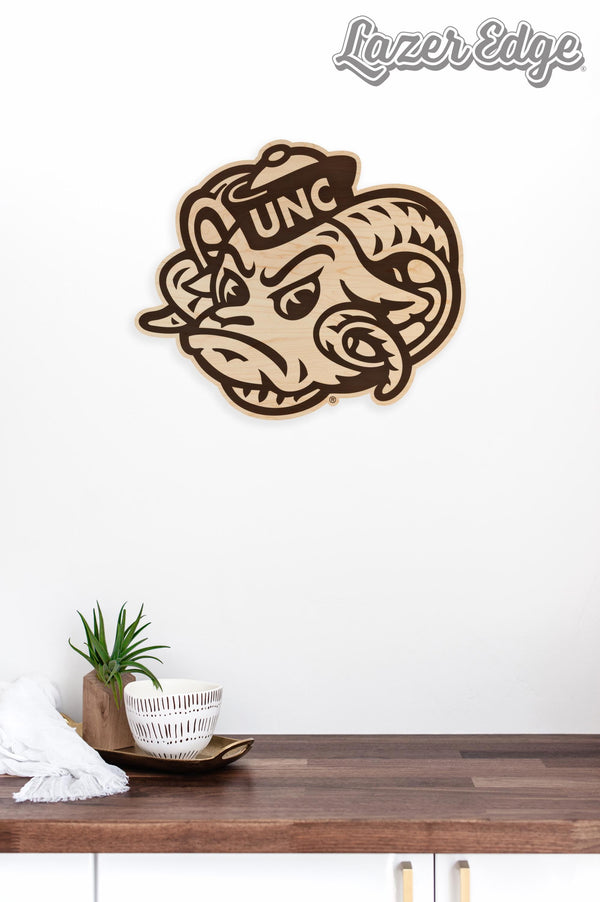 University of North Carolina Ramses Head Wall Hanging – Crafted from Cherry and  Maple Wood - UNC Tarheels