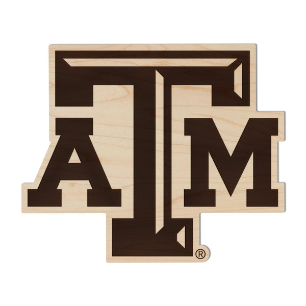 Texas A&M University TAM Logo Magnet - Crafted from Cherry or Maple Wood - TAMU Aggies