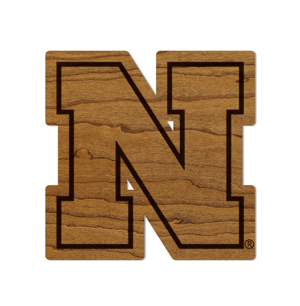 University of Nebraska N Logo Magnet - Crafted from Cherry or Maple Wood - Air Force Falcons