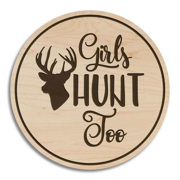 Girls Hunt Too Coaster – Crafted from Cherry or Maple Wood