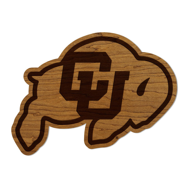 University of Colorado Buffaloe Wall Hanging - Crafted from Cherry and Maple Wood - Colorado Buffaloes