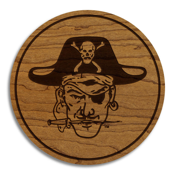 East Carolina University Vault Pirate Coaster – Crafted from Cherry or Maple Wood – ECU Pirates