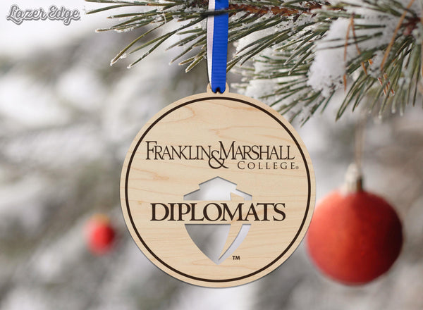 Franklin & Marshall Diplomats Ornament – Crafted from Cherry and Maple Wood – Franklin and Marshall College