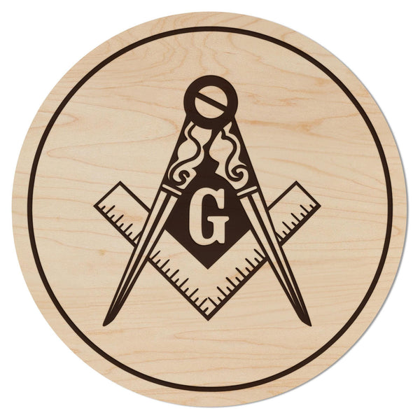 Free Mason Square and Compass Coaster – Crafted from Cherry or Maple Wood