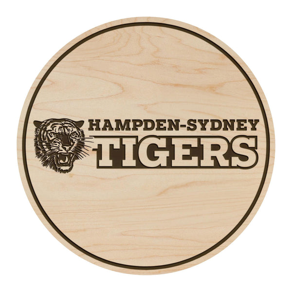 Hampden-Sydney College Tigers Coaster – Crafted from Cherry or Maple Wood – Hampden-Sydney Tigers