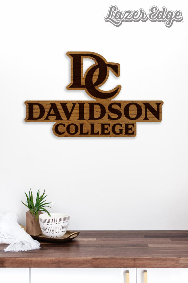 Davidson College Logo Wall Hanging - Crafted from Cherry or Maple Wood - Davidson Wildcats