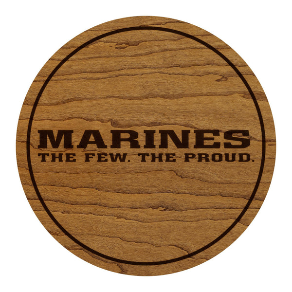 United States Marine Corps The Few The Proud Coaster - Crafted from Cherry or Maple Wood
