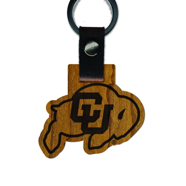 Colorado Buffaloes Wooden Keychain – Crafted from Cherry or Maple Wood