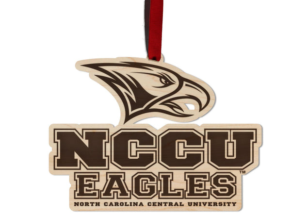 North Carolina Central University Eagles Ornament – Crafted from Cherry and Maple Wood – NCCU Eagles