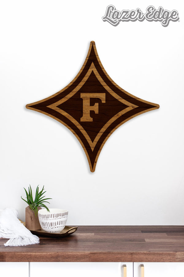 Furman University Diamond Wall Hanging – Crafted from Cherry Wood or Maple Wood - Furman Paladins