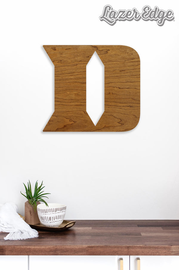 Duke University Iron D Wall Hanging - Crafted from Cherry and Maple Wood - Duke Blue Devils