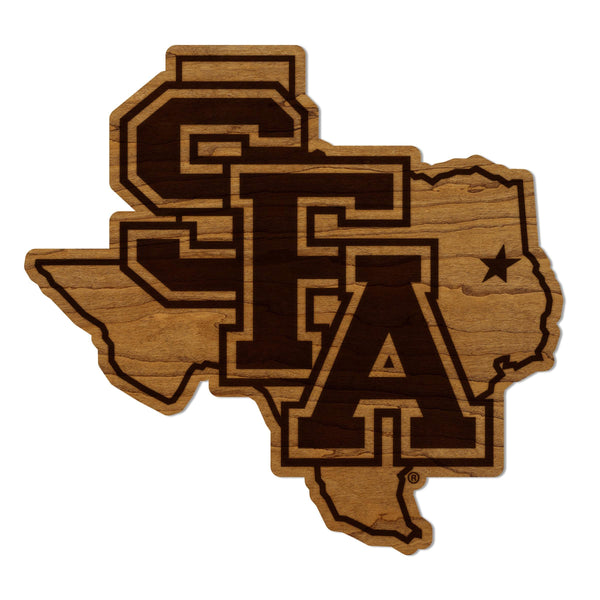Stephen F. Austin SFA on Texas Wall Hanging – Crafted from Cherry and  Maple Wood - SFA Lumberjacks