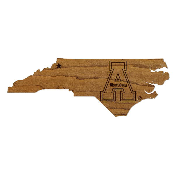 Appalachian State University Block A on State Magnet - Crafted from Cherry or Maple Wood - App State Mountaineers