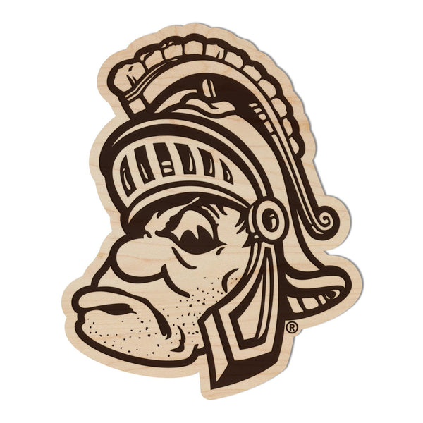 Michigan State University Vintage Sparty Magnet - Crafted from Cherry or Maple Wood - Michigan State Spartans