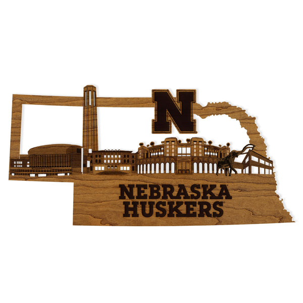 University of Nebraska Herbie on State Wall Hanging – Crafted from Cherry and  Maple Wood