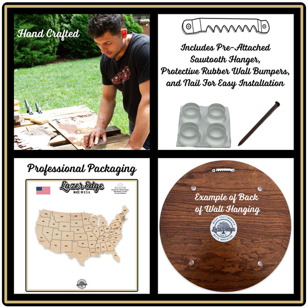 South Carolina County Map Wall Hanging - Crafted from Cherry or Maple Wood