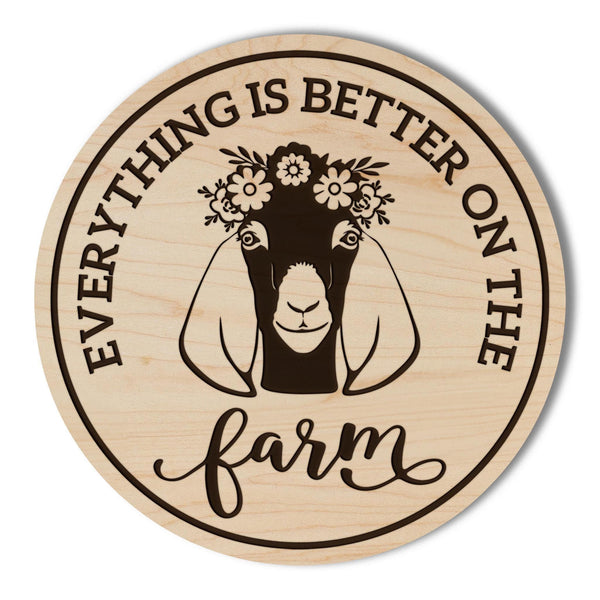 Goat Wooden Coaster - Crafted from Cherry or Maple Wood - Farm Animals