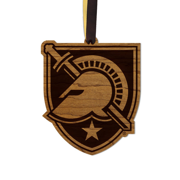 West Point University Army Shield Ornament – Crafted from Cherry and Maple Wood – West Point Black Knights