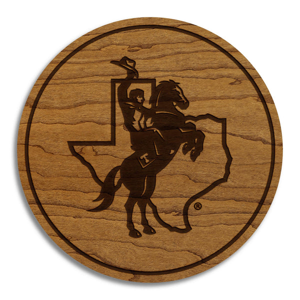 Tarleton State University Texans Coaster – Crafted from Cherry or Maple Wood – Tarleton State Texans