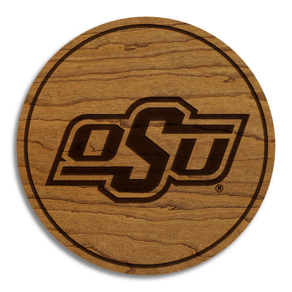 Oklahoma State University OS Coaster – Crafted from Cherry or Maple Wood – Oklahoma State University