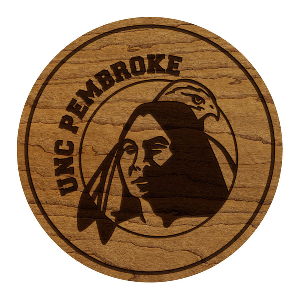 University of North Carolina Pembroke Braves Coaster - Crafted from Cherry or Maple Wood - UNC Pembroke Braves