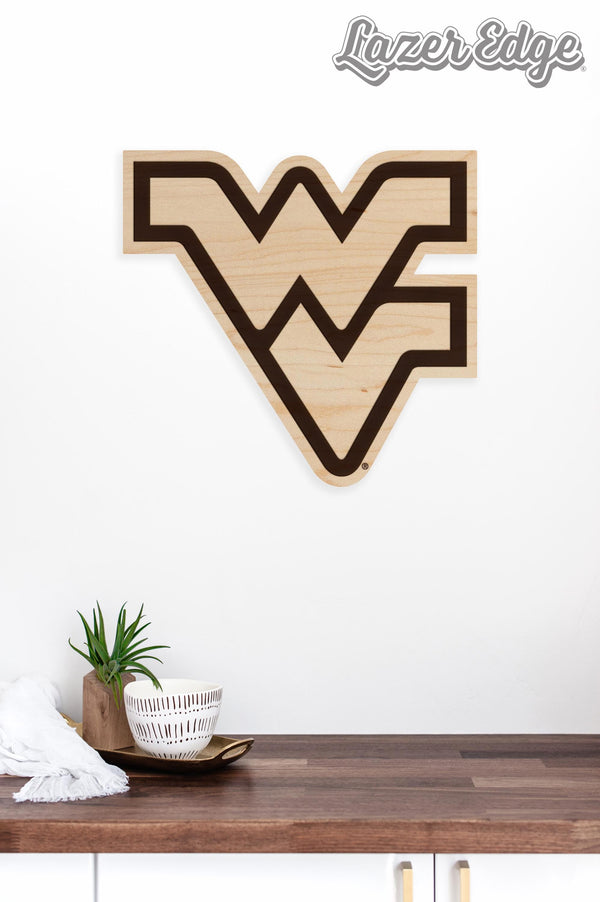 West Virginia University Flying WV Wall Hanging - Crafted from Cherry and Maple Wood - West Virginia Mountaineers
