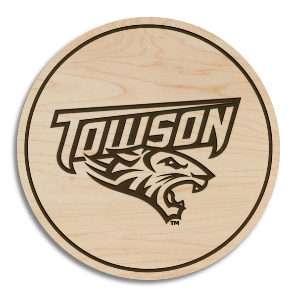Towson University Tigers Coaster – Crafted from Cherry or Maple Wood – Towson Tigers
