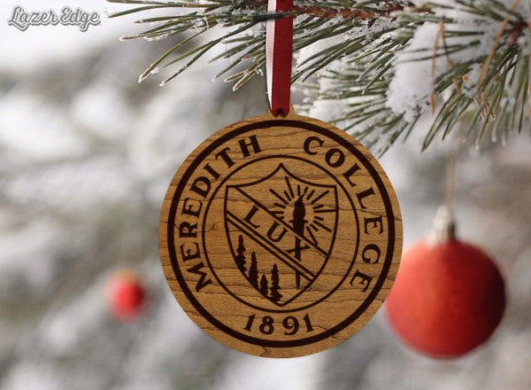 Meredith College Seal Ornament – Crafted from Cherry and Maple Wood –  Meredith College Avenging Angels