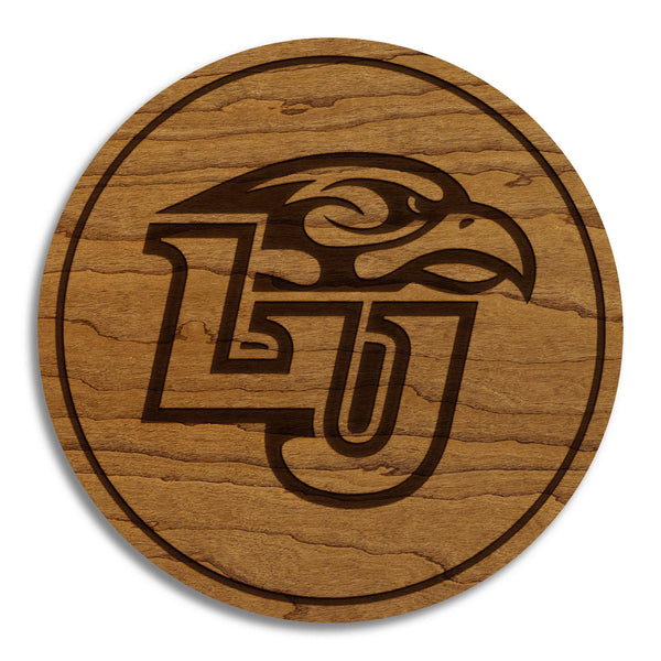 Liberty University Eagle Coaster – Crafted from Cherry or Maple Wood – Liberty University Flames