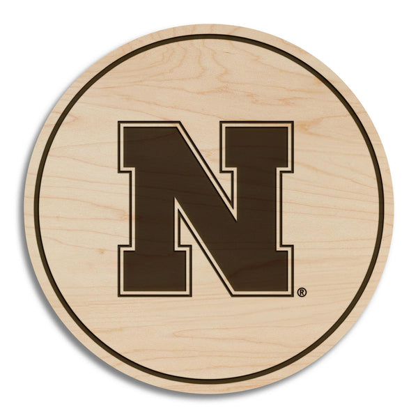 University of Nebraska N Coaster - Crafted from Cherry or Maple Wood - Nebraska Huskers