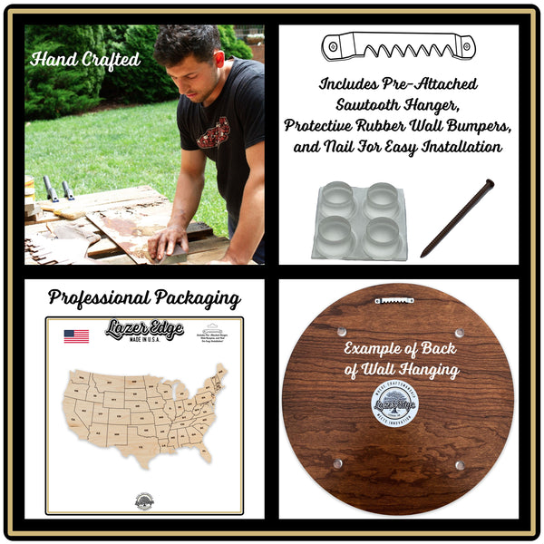 Wyoming County Map Wall Hanging - Crafted from Cherry or Maple Wood