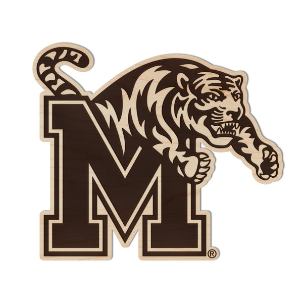University of Memphis Block M Tigers Magnet - Crafted from Cherry or Maple Wood - Memphis Tigers