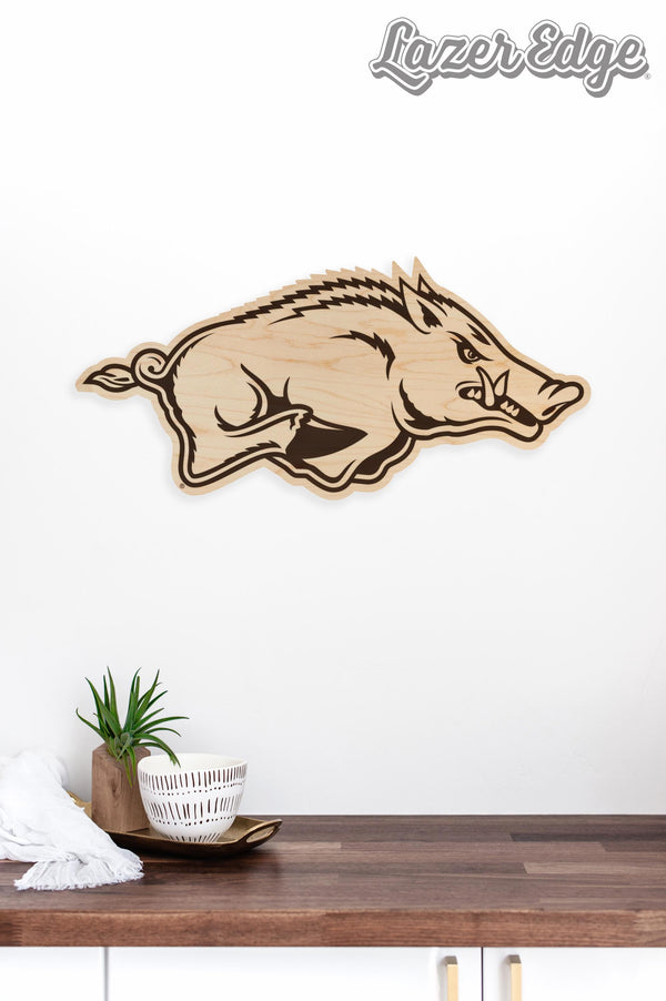 University of Arkansas Razorback Cutout Wall Hanging – Crafted from Cherry and  Maple Wood - Arkansas Razorbacks