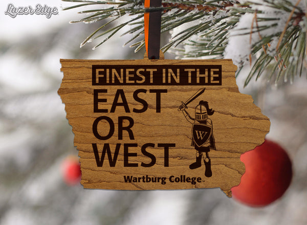 Wartburg College Knights Ornament – Crafted from Cherry or Maple Wood – Wartburg College