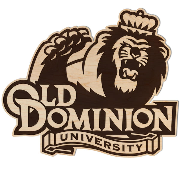 Old Dominion University Monarch Logo Wall Hanging - Crafted from Cherry or Maple Wood - ODU Monarchs
