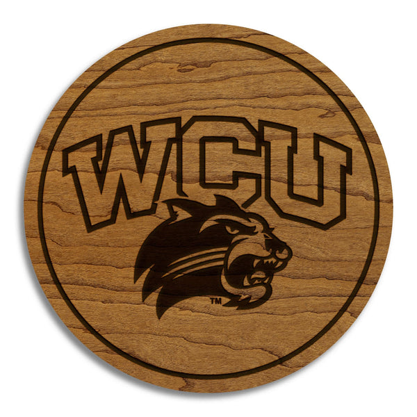 Western Carolina University Catamounts Coaster – Crafted from Cherry or Maple Wood – WCU Catamounts