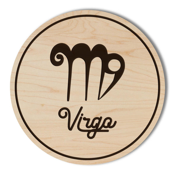 Virgo Sign Zodiac Coaster – Crafted from Cherry or Maple Wood