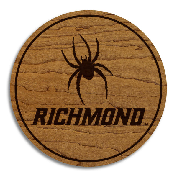 University of Richmond Spiders Coaster – Crafted from Cherry or Maple Wood – Richmond Spiders