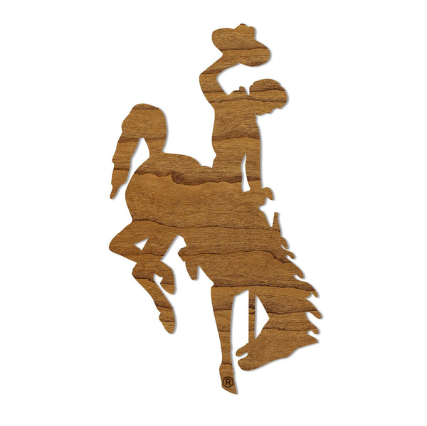 University of Wyoming Bucking Horse Magnet - Crafted from Cherry or Maple Wood - Wyoming Cowboys