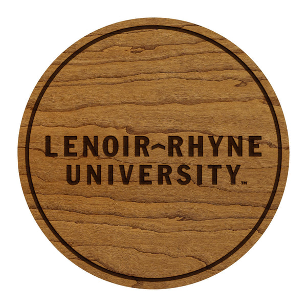 Lenoir-Rhyne University Wordmark Coaster - Crafted from Cherry or Maple Wood - Lenoir-Rhyne Bears
