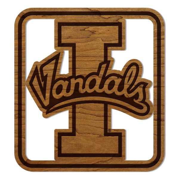 University of Idaho Vandals Cutout Wall Hanging - Crafted from Cherry and Maple Wood - University of Idaho Vandals