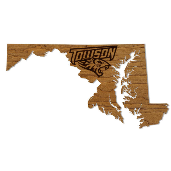 Towson University Tiger on State Wall Hanging – Crafted from Cherry and  Maple Wood - Towson Tigers