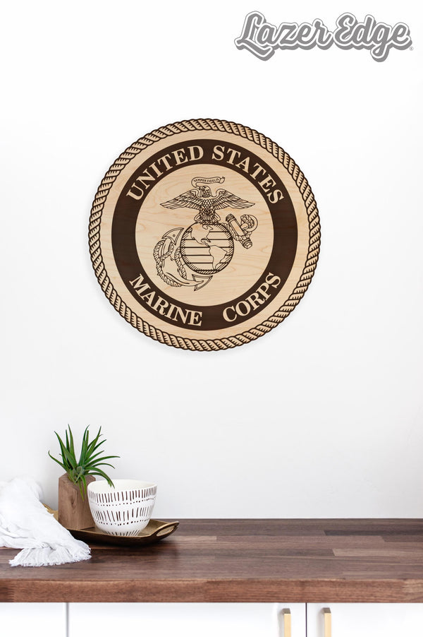 United States Marine Corps Seal Wall Hanging – Crafted from Cherry or Maple Wood