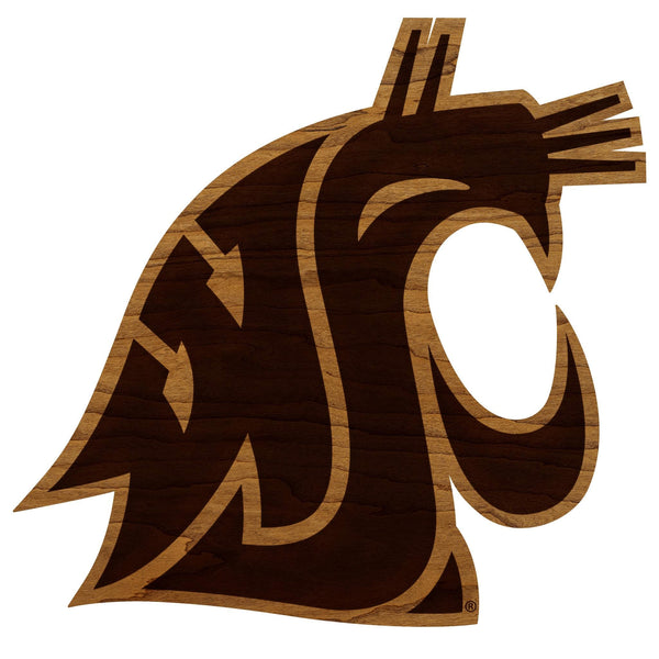 Washington State University Cougar Wall Hanging - Crafted from Cherry or Maple Wood - Washington State Cougars