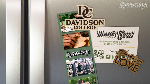 Davidson College Logo Magnet - Crafted from Cherry or Maple Wood - Davidson Wildcats