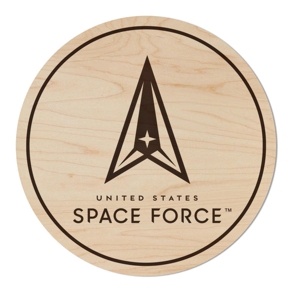 United States Space Force Coaster - Crafted from Cherry or Maple Wood
