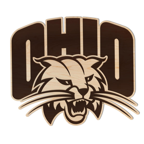 Ohio University Bobcats Wall Hanging - Crafted from Cherry or Maple Wood - Ohio Bobcats